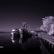 Lazy Evening - A Black And White Infrared Seascape Poster