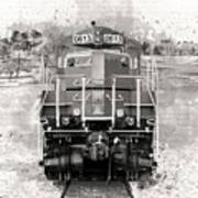 Legacy Diesel Locomotive - Black And White Poster