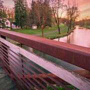 Lehigh Parkway Footbridge - Looking Upstream Poster