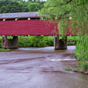Lehigh Valley Covered Bridge Over Jordan Creek Poster