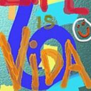 Life Is Vida Aqua Poster