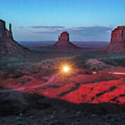 Lighting Up Monument Valley - Oil Paint Photography Poster
