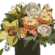 Lilies, Roses And Ranunculus Bouquet_7807 Poster