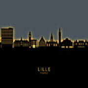 Lille France Skyline #81 Poster