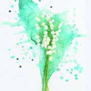 Lilly Of The Valley On Watercolor Poster