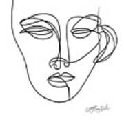 Linear Portrait Of A Woman Face A Minimalist Art, Graphic Design In One Line Poster