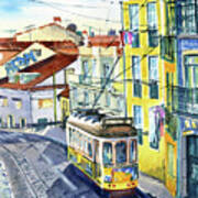Lisbon Tram 28 Painting Poster
