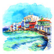 Little Venice On Island Mykonos Poster