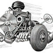 Living Machine Speeding Chassis Ca. 1950, Part Of A Series Poster