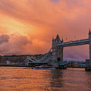 London Tower Bridge Sunset Poster