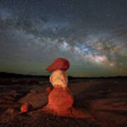 Lone Hoodoo Milky Way Poster