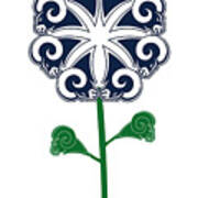 Los Angeles Rams - Nfl Football Team Logo Flower Art Poster