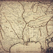 Louisiana And Mississippi River Vintage Map 1721 Sepia Poster