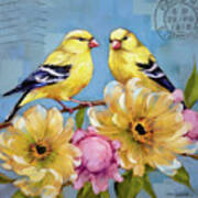 Lovely Goldfinches Poster