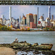 Low Tide On The East River Poster