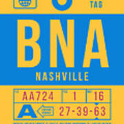 Luggage Tag B - Bna Nashville Usa Poster