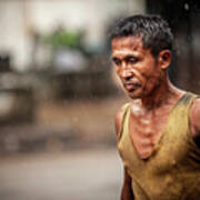 Man Walking In The Rain Poster