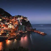 Night In Manarola Poster