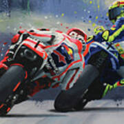 Marc Marquez Valentino Rossi Poster