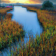 Marsh At Sunrise Poster