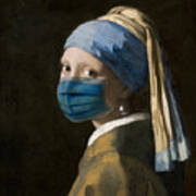 Masked Girl With A Pearl Earring Poster
