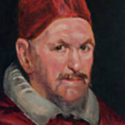 Master Copy Of Detail Of Portrait Of Pope Innocent X By Diego Velazquez Poster