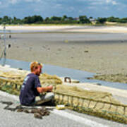 Mending The Nets, Billiers, France Poster