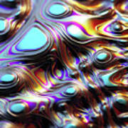 Mesmerizing Liquid Crystal Swirl Abstract Background Poster