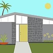 Mid Century Modern House In Gray Poster