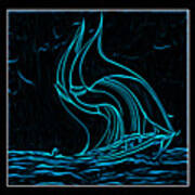 Midnight Sailing Triptych Poster