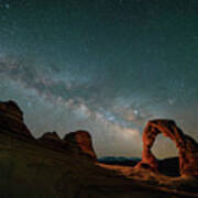 Milky Way Over Delicate Arch Poster