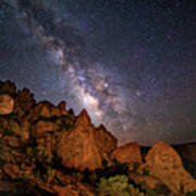 Milky Way Over Rocky Terrain Poster