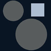 Minimal Blue Gray Abstract Circles And Square Poster