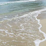 Clear Sea Water Meets Fine Sand. Minimalist Beach Scene Poster