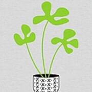 Minimalistic Green Potted Plant 2 Poster