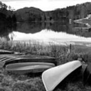 Mirror Lake North Carolina Bw Poster