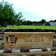 Mission San Juan Sign Poster