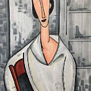 Modigliani Style Portrait Of A Woman Poster