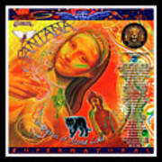 Mona Lisa And Santana - Mixed Media Record Album Cover Pop Art Collage Print Poster