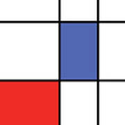 Mondrian Pattern 4 - Minimal Colorful Geometric Pattern - Red, Blue Poster