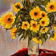 Monets Sunflowers By Anitra Poster