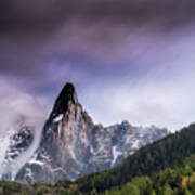 Mont Blanc With Wispy Clouds Poster