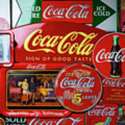 Montage Of Coke Cola Signs Poster