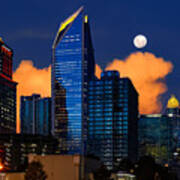 Moon Over Uptown Charlotte Poster