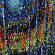 Moonlight Sonata With Aspen Trees Poster