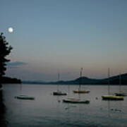 Moonrise Over Newfound Lake Stock Poster