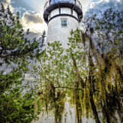 Mossy Trees At The Amelia Island Lighthouse Poster