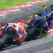 Moto Gp Rossi Vs Marquez By Vart Poster