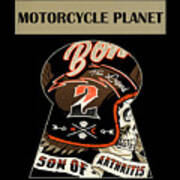 Motorcycle Planet Logo Poster