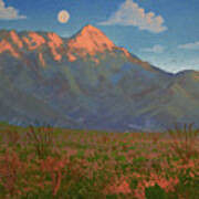 Mount Wrightson Moon, Green Valley Az Poster